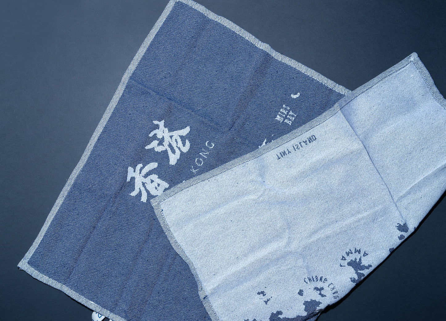 Hong Kong Tea Towel Navy - tinyislandmaps