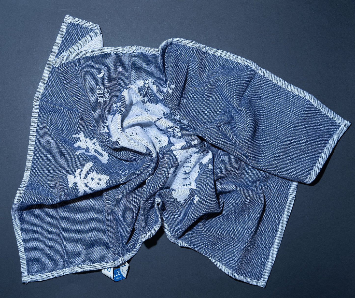 Hong Kong Tea Towel Navy - tinyislandmaps