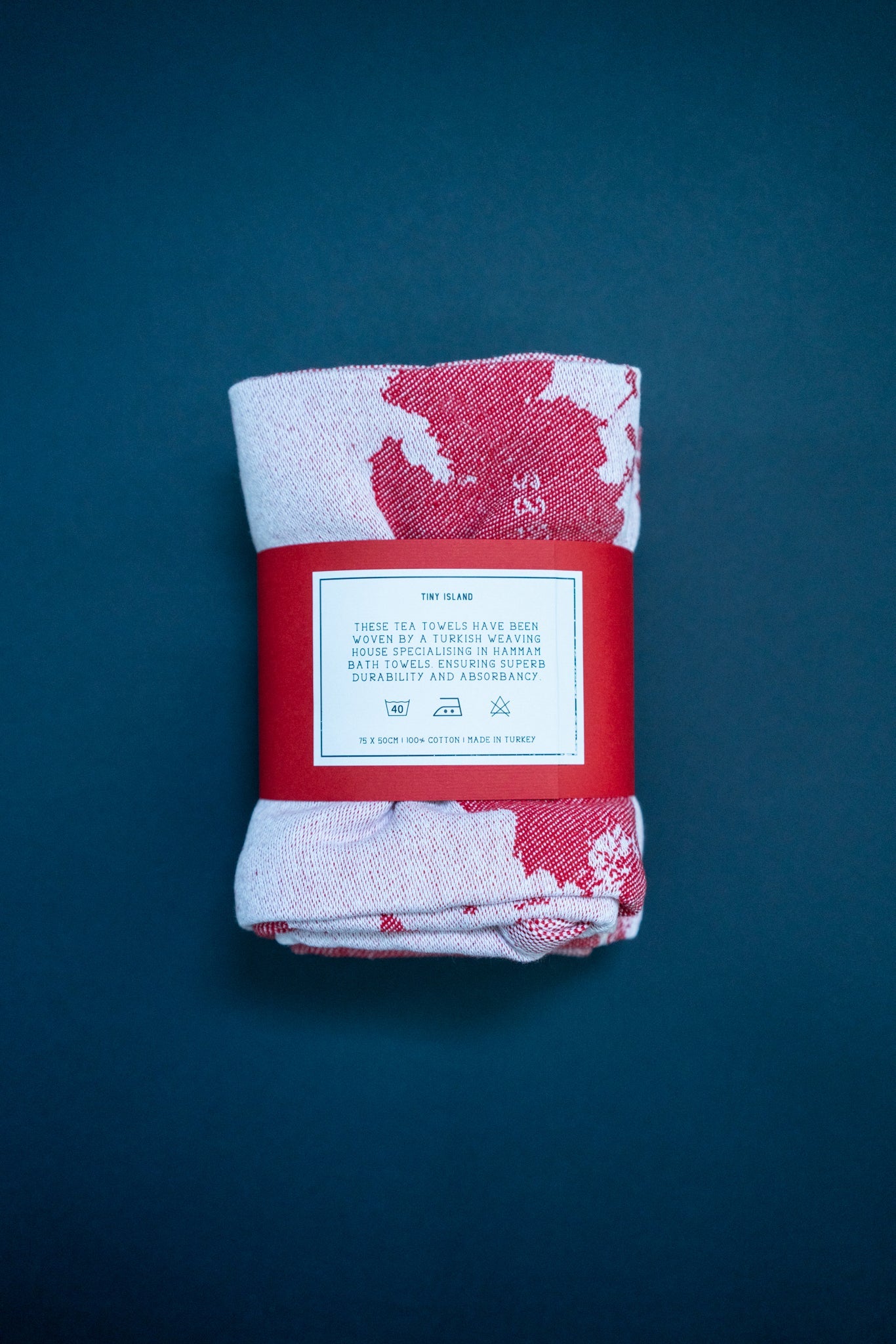 Hong Kong Tea Towel Red - tinyislandmaps