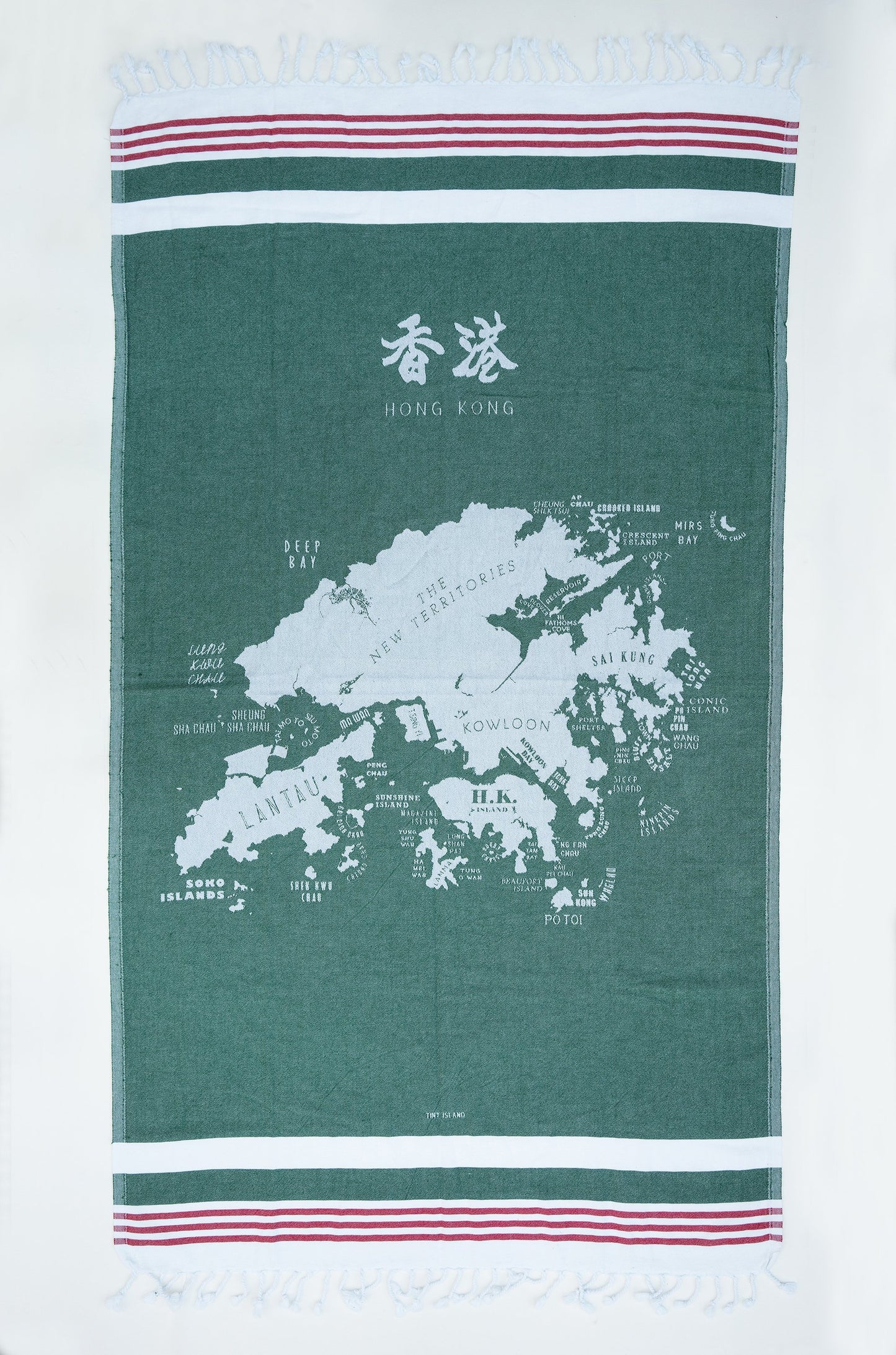 Hong Kong Towel Green - tinyislandmaps