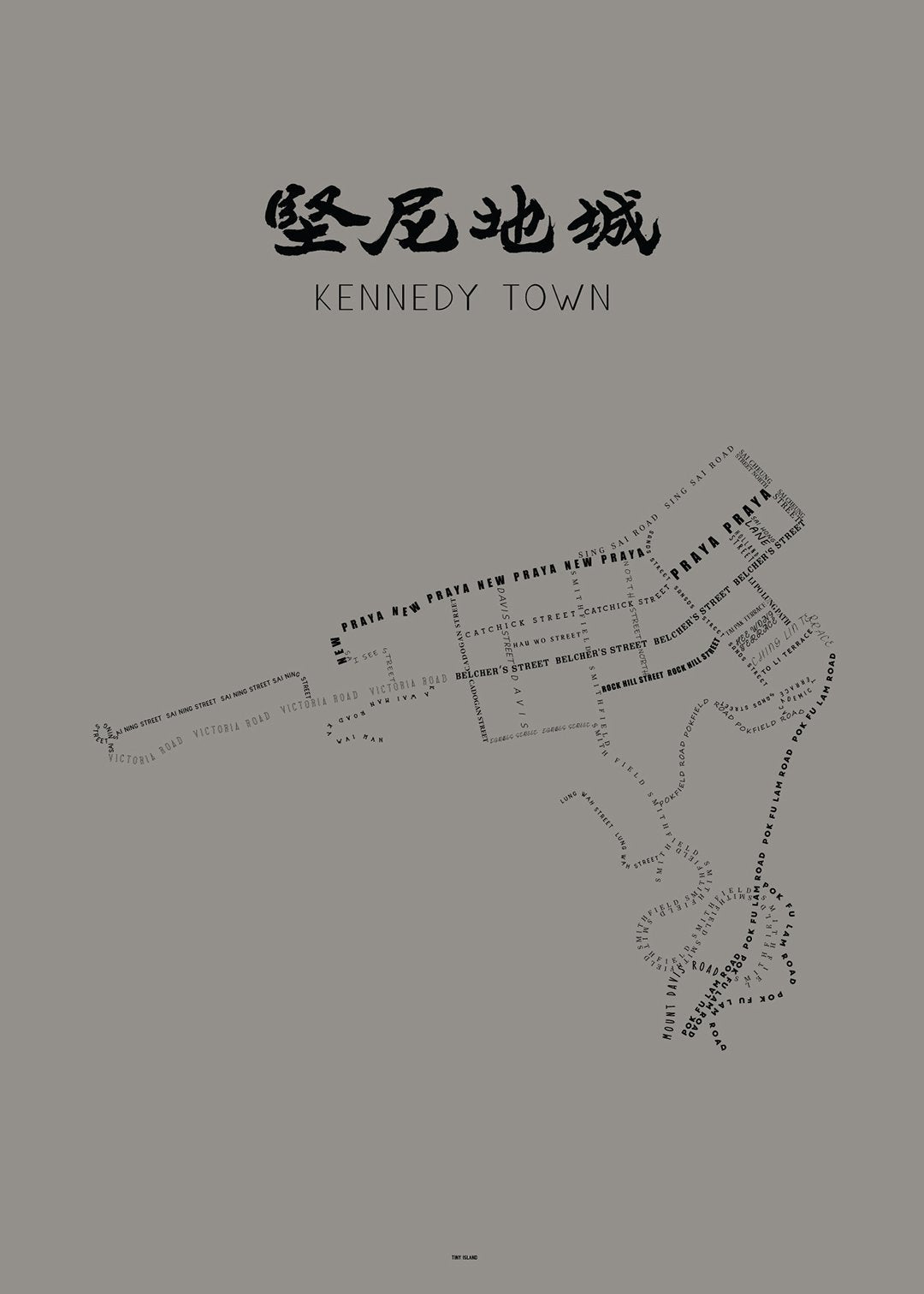 Kennedy Town Grey - tinyislandmaps