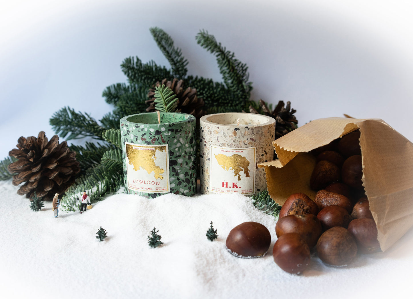 Mini Hong Kong & Kowloon Candle Set - tinyislandmaps