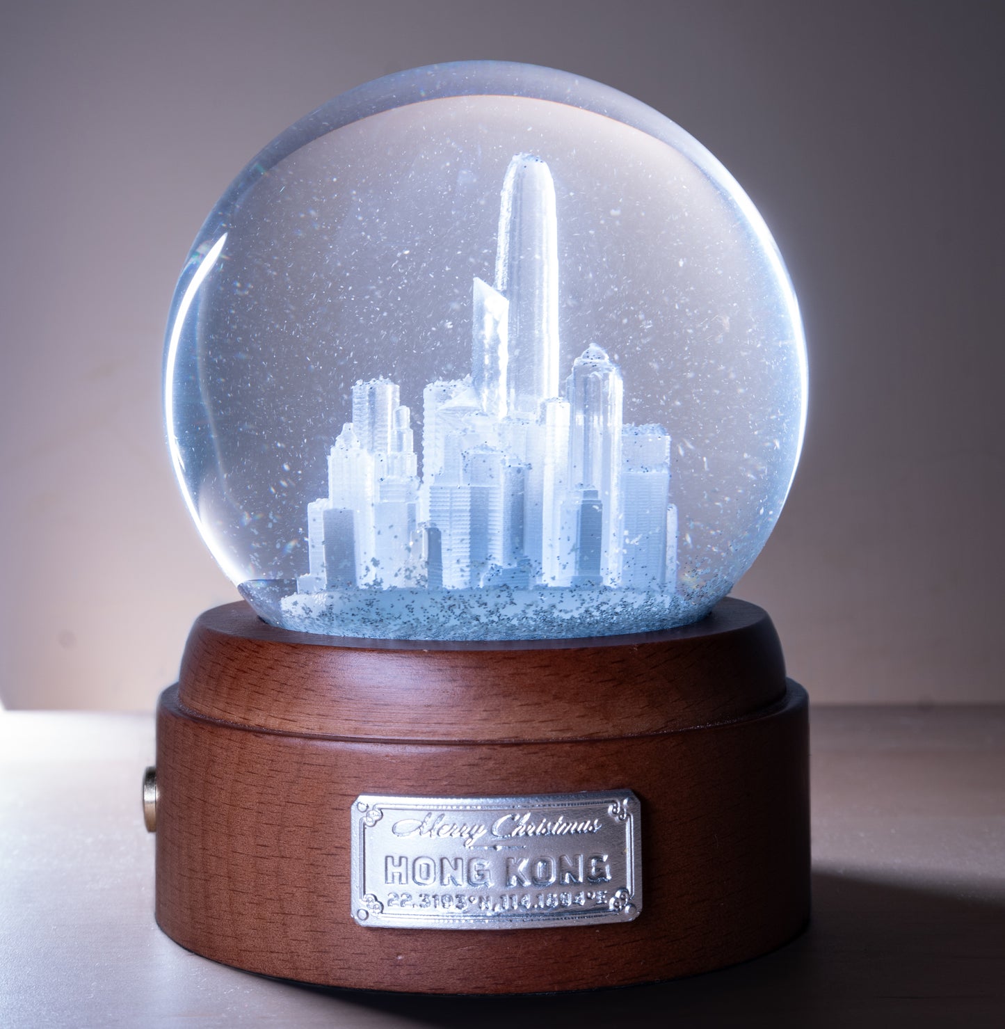 White Christmas H.K. Snow Globe tinyislandmaps