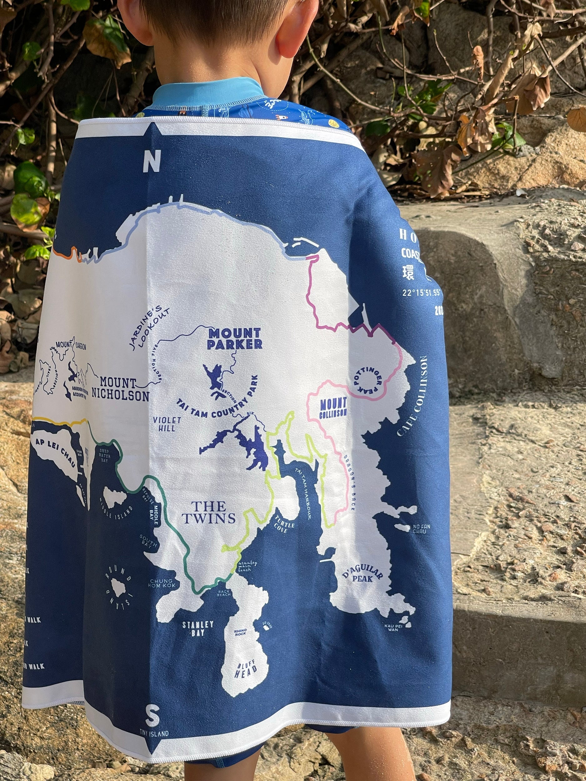 Coastal Trail Challenge Towel - tinyislandmaps