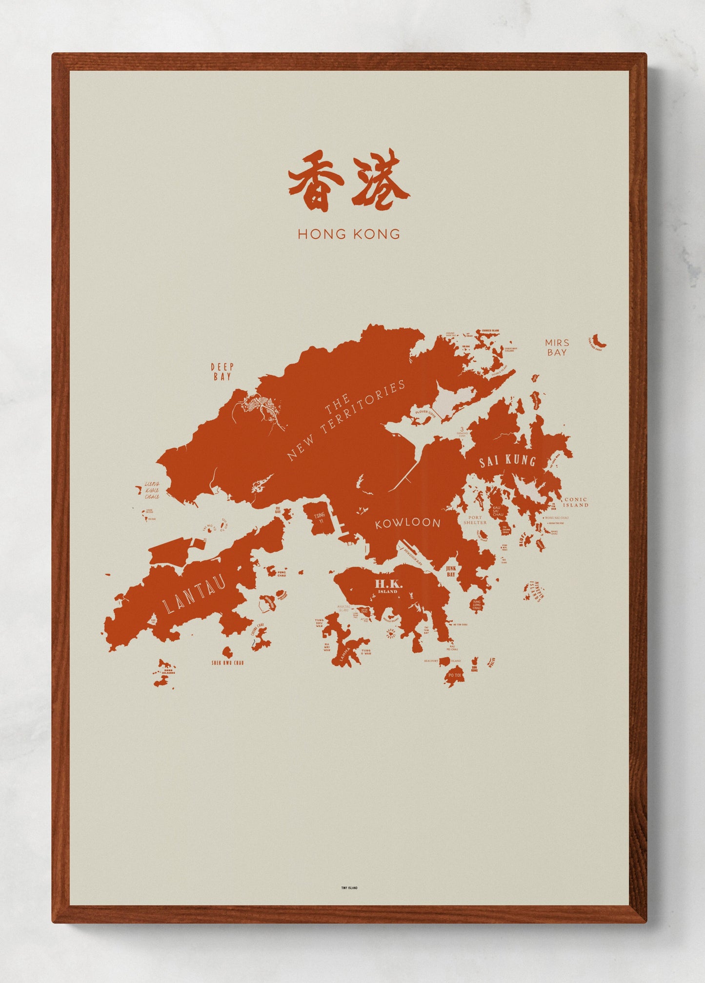 Hong Kong Custom Map - tinyislandmaps