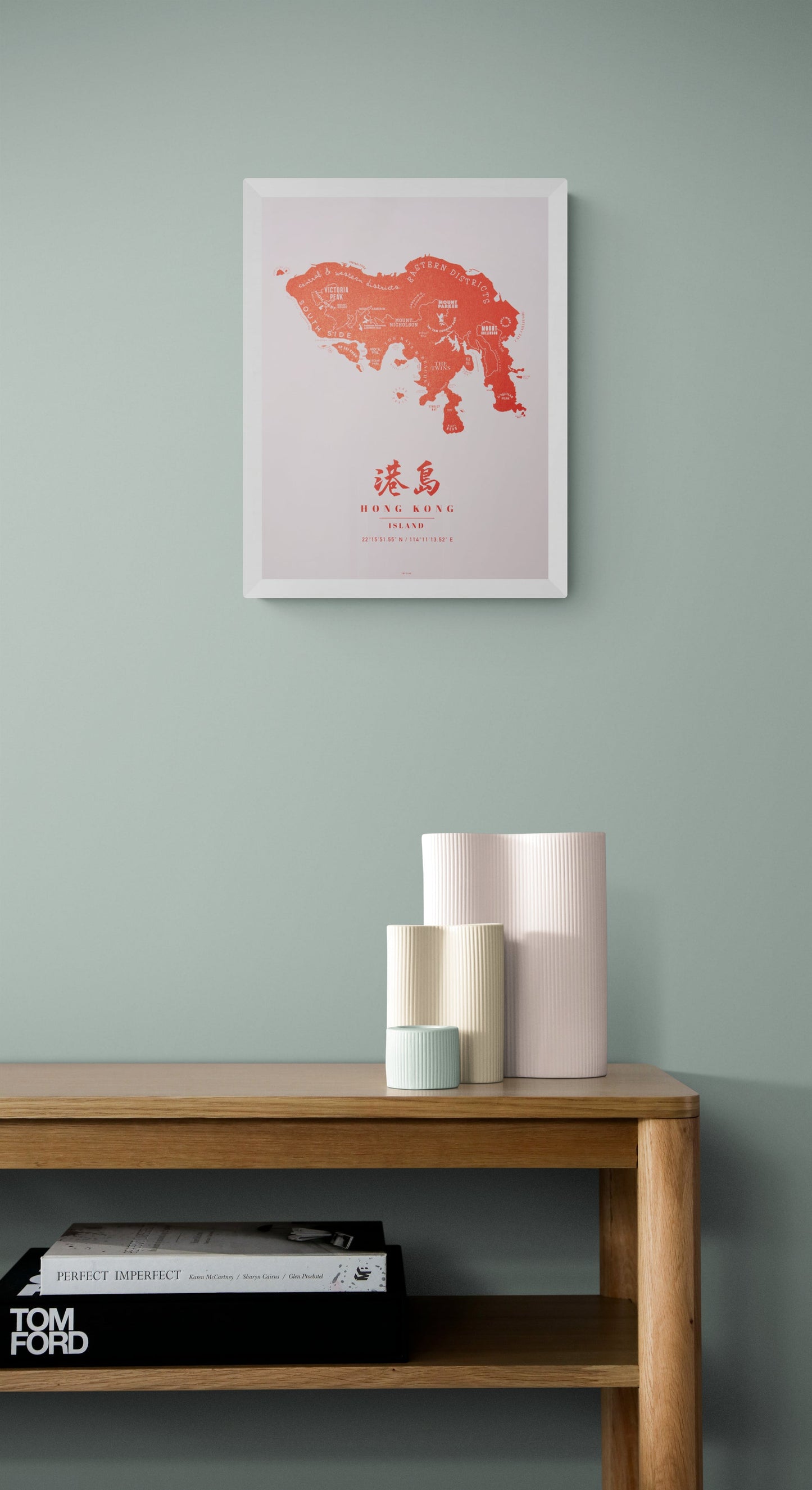 Hong Kong Island Pink - tinyislandmaps
