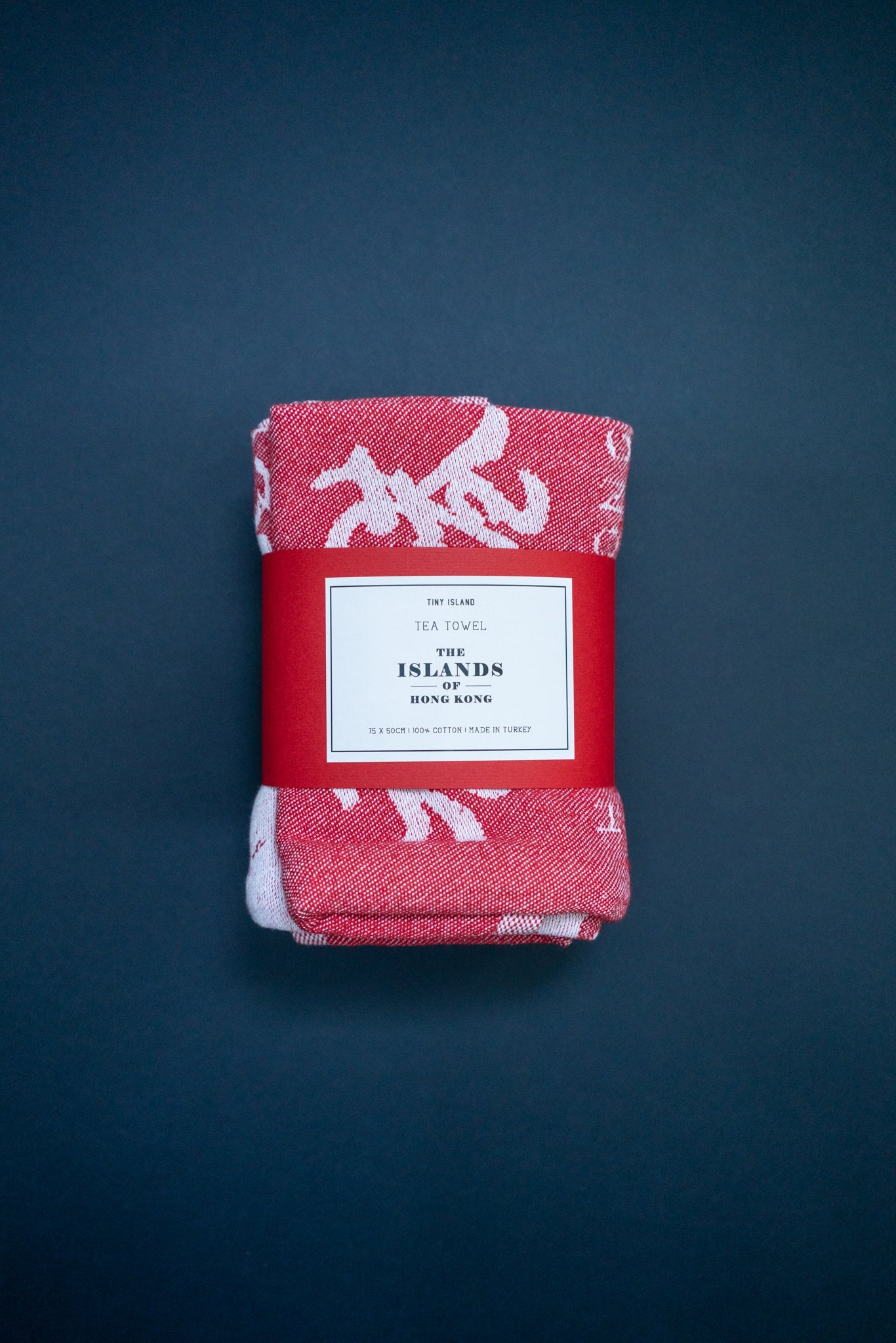 Hong Kong Tea Towel Red - tinyislandmaps