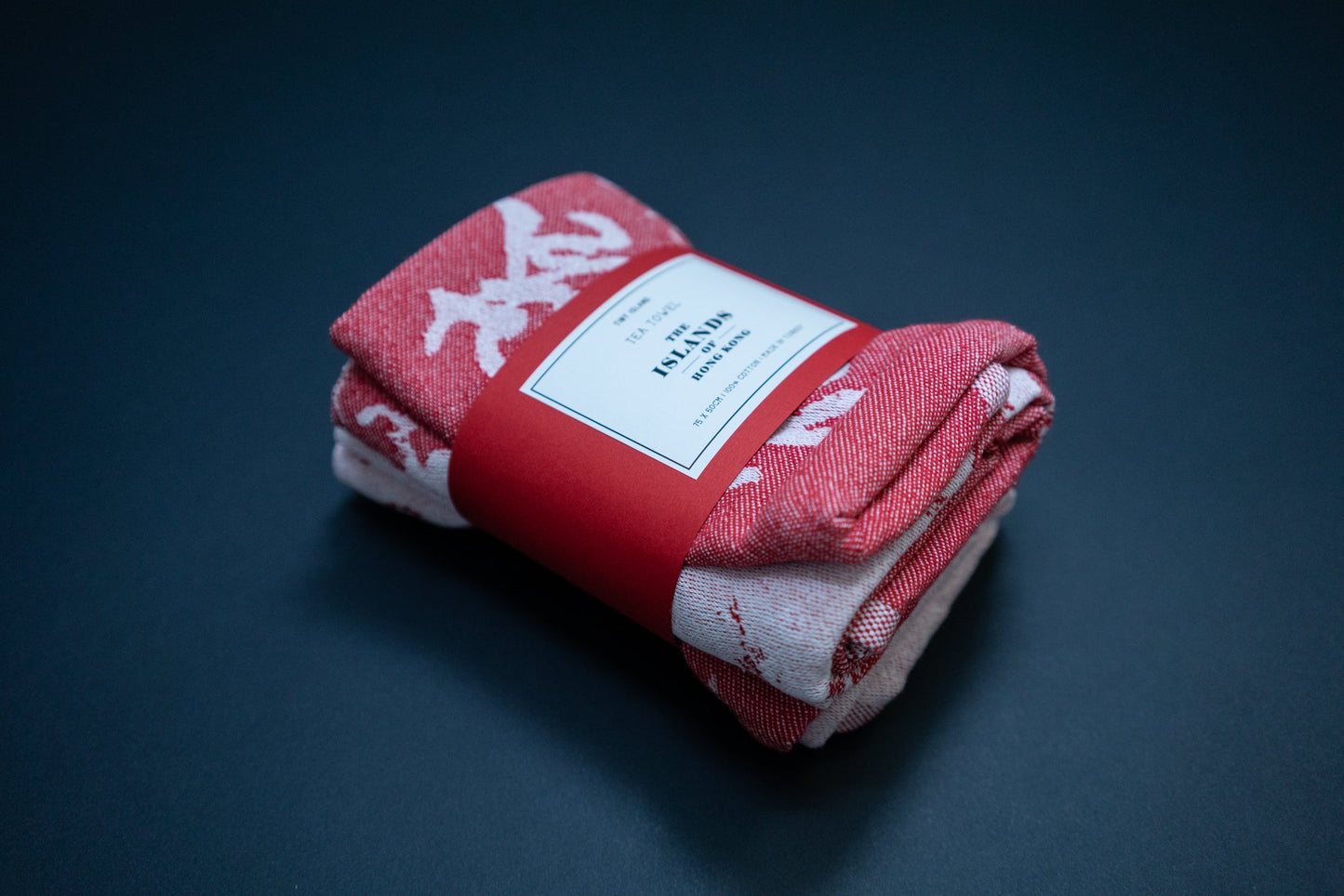 Hong Kong Tea Towel Red - tinyislandmaps