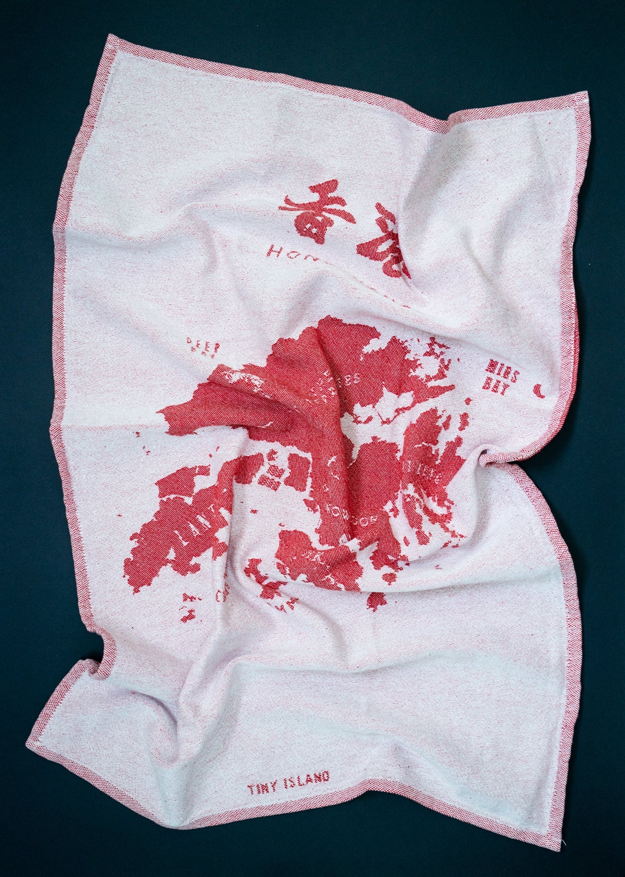 Hong Kong Tea Towel Red - tinyislandmaps