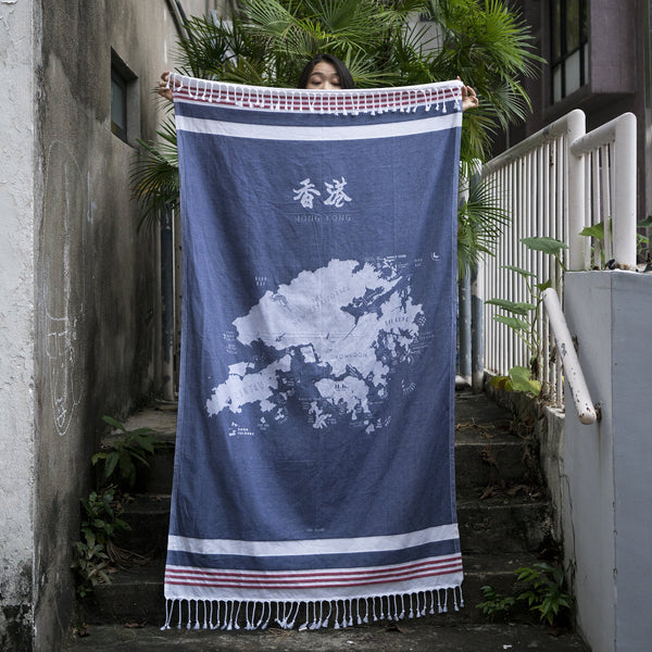 Hong Kong Towel Blue – tinyislandmaps