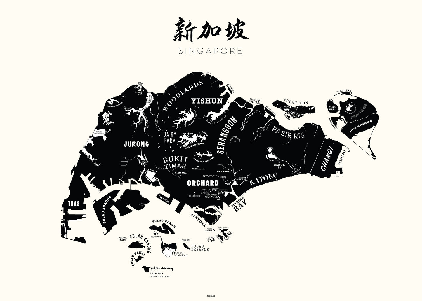 Singapore Offwhite - tinyislandmaps
