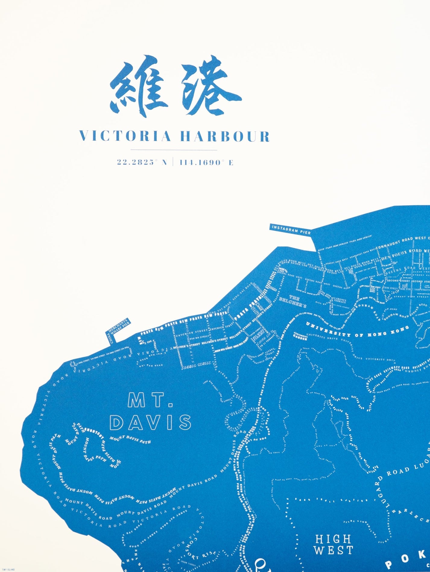 Victoria Harbour Blue Offset tinyislandmaps